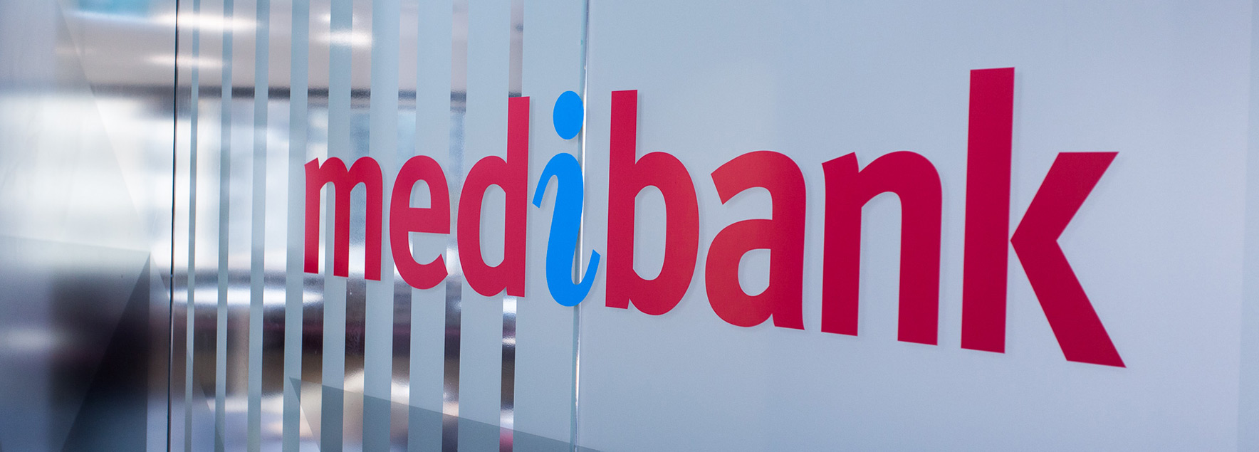 medibank logo on glass