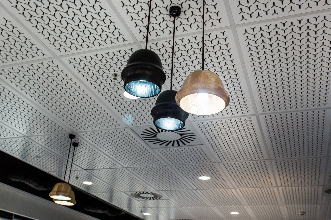 Medibank ceiling with hanging lights