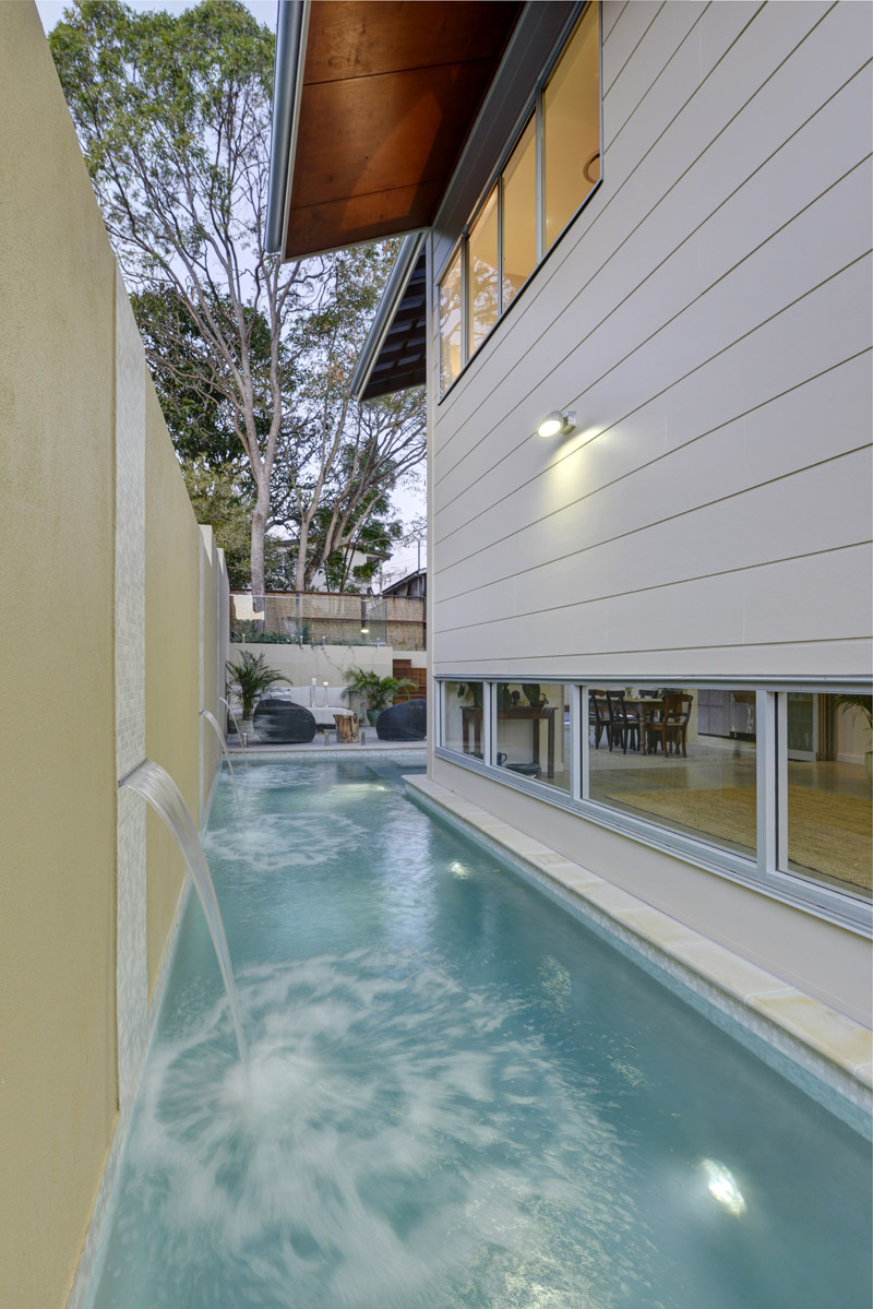 water feature in backyard in Crown Street, bardon